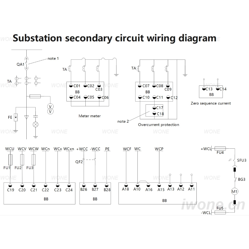 6~35kV Substation secondary circuit wiring diagram