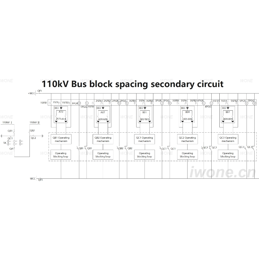 110kV Bus block spacing secondary circuit