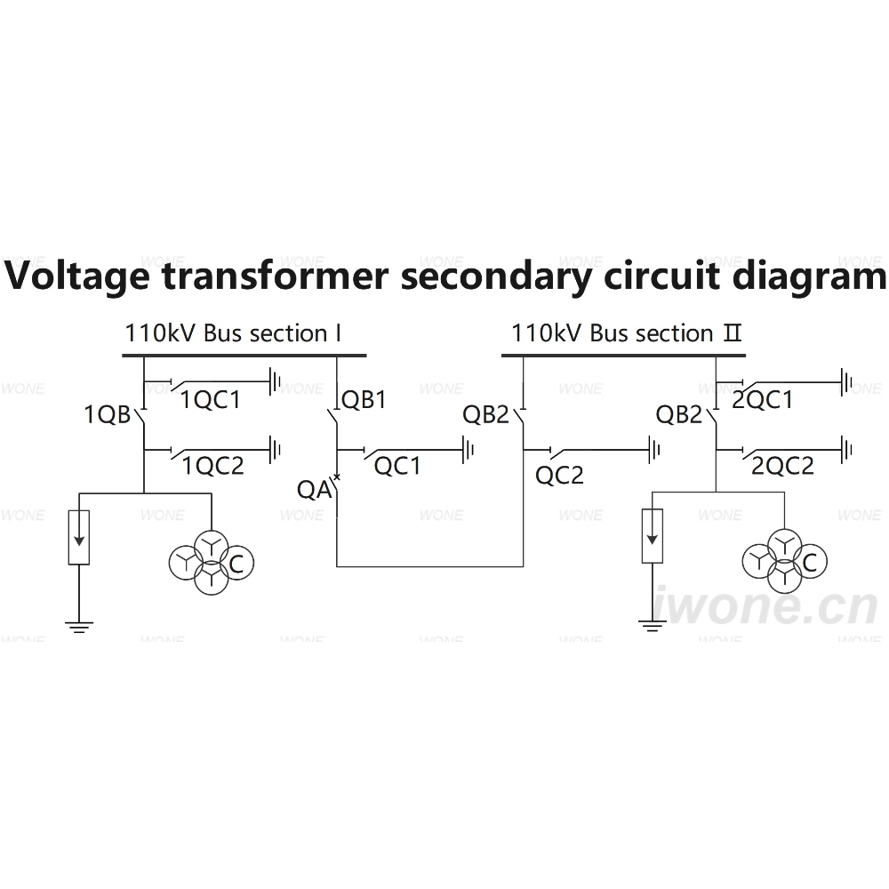 110kV Voltage transformer secondary circuit diagram