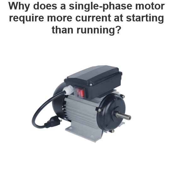 Why does a single-phase motor require more current at starting than running?