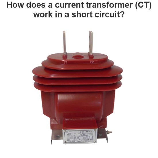 How does a current transformer (CT) work in a short circuit?