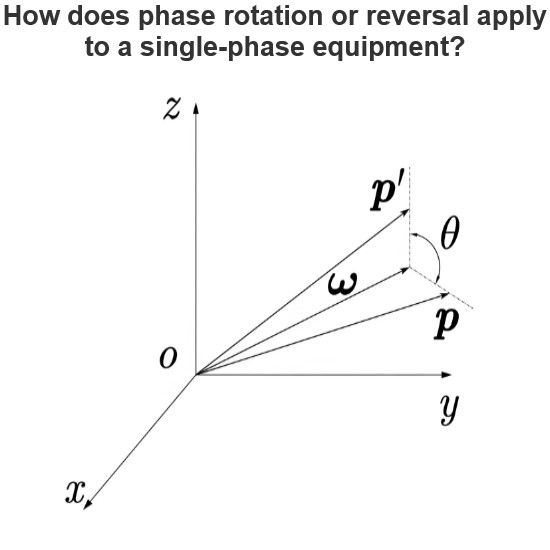 How does phase rotation or reversal apply to a single-phase equipment?