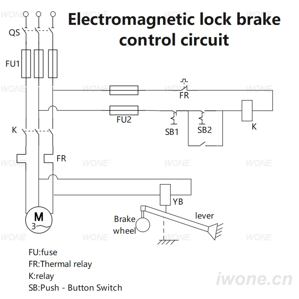 Electromagnetic lock brake control circuit