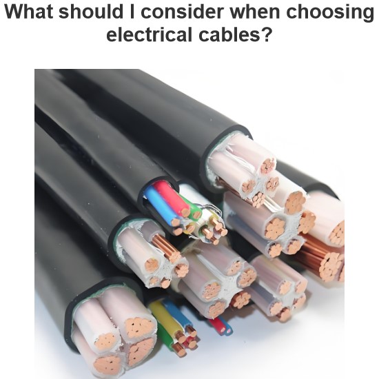 What should I consider when choosing electrical cables?