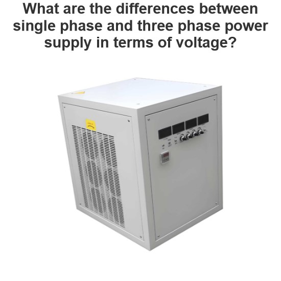 What are the differences between single phase and three phase power supply in terms of voltage?