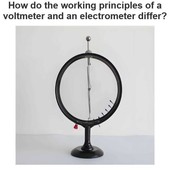 How do the working principles of a voltmeter and an electrometer differ?