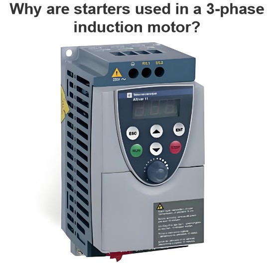 Why are starters used in a 3-phase induction motor?