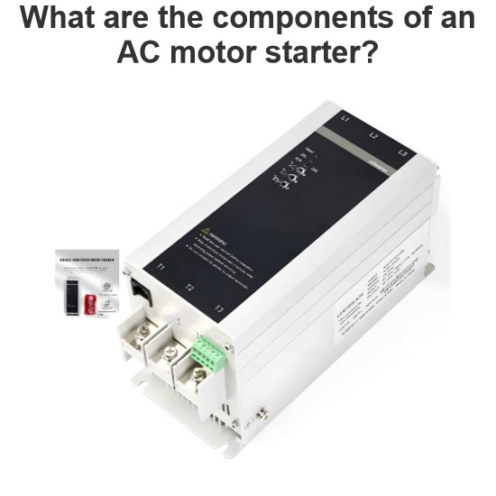 What are the components of an AC motor starter?