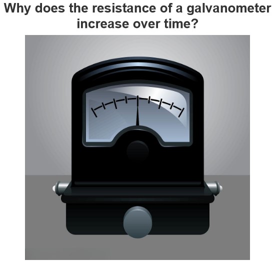 Why does the resistance of a galvanometer increase over time?