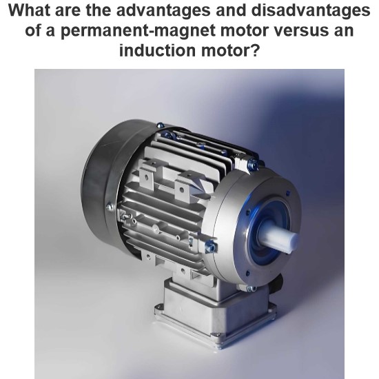 What are the advantages and disadvantages of a permanent-magnet motor versus an induction motor?