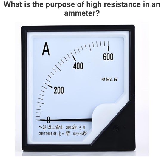 What is the purpose of high resistance in an ammeter?