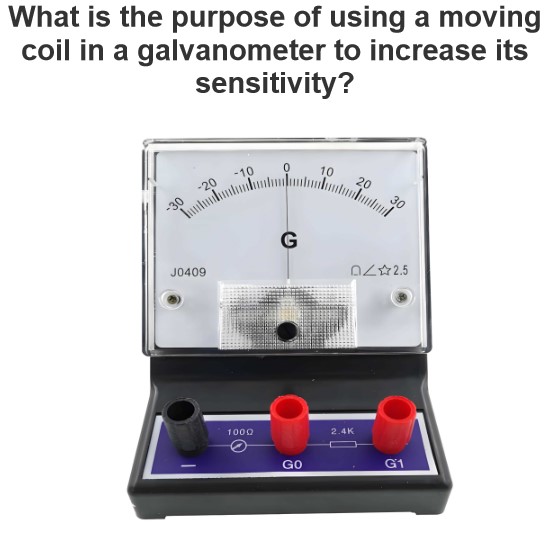 What is the purpose of using a moving coil in a galvanometer to increase its sensitivity?