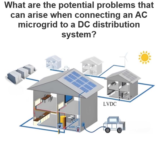 What are the potential problems that can arise when connecting an AC microgrid to a DC distribution system?