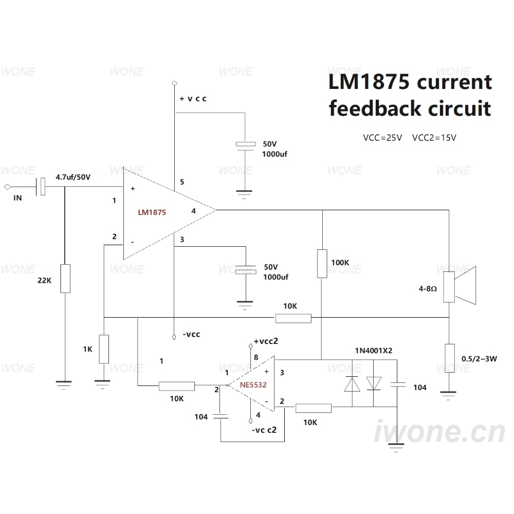 LM1875 current feedback circuit