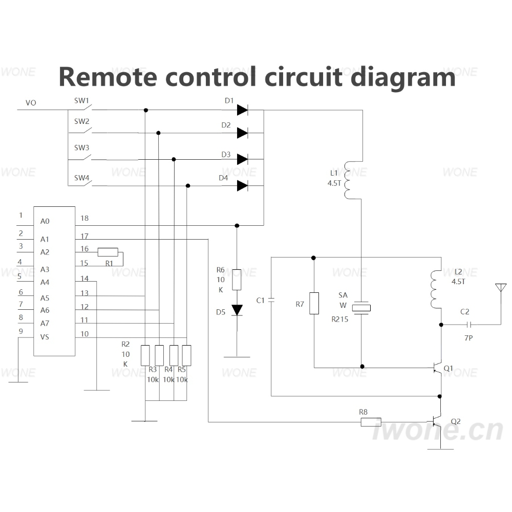 Remote control circuit diagram