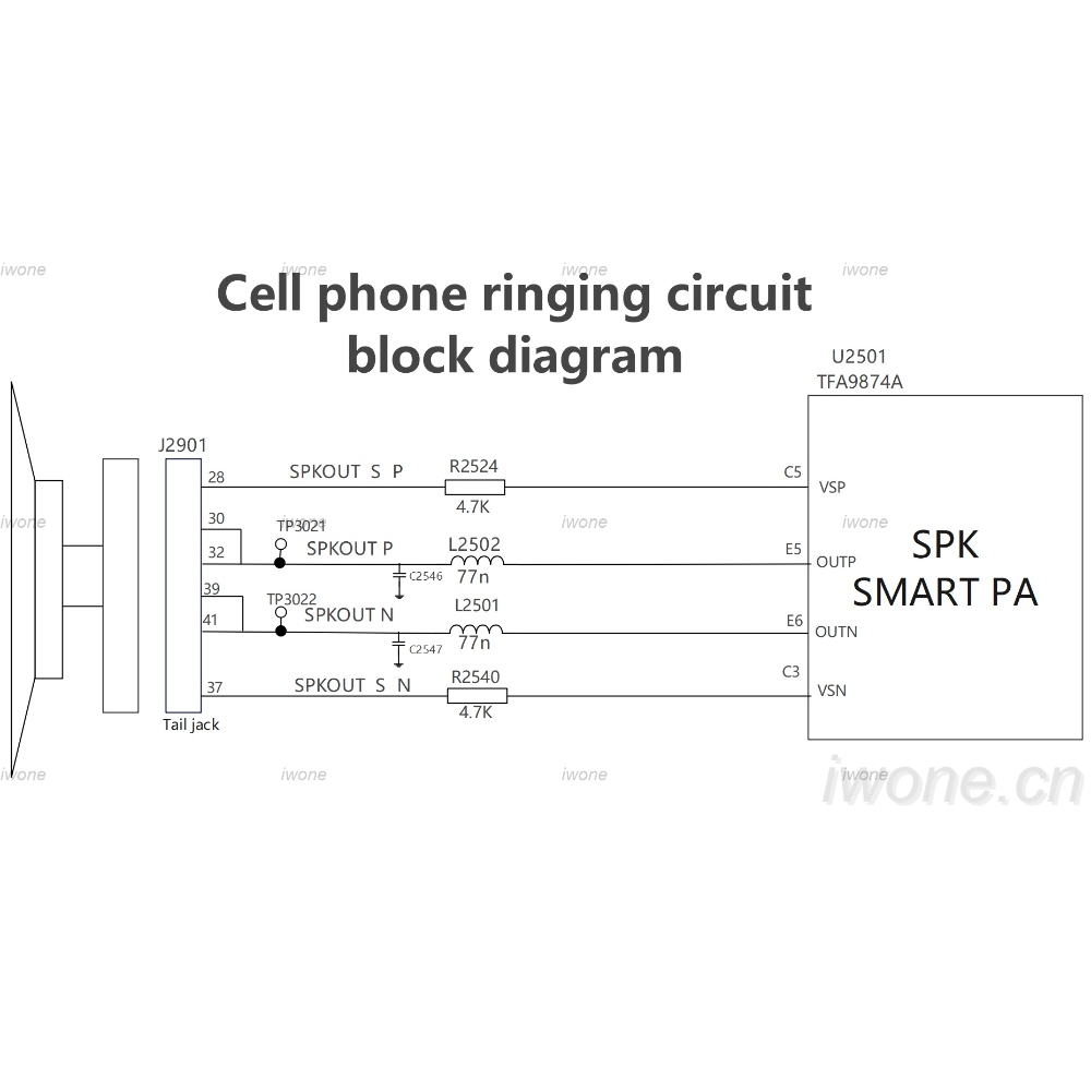 Cell phone ringing circuit block diagram