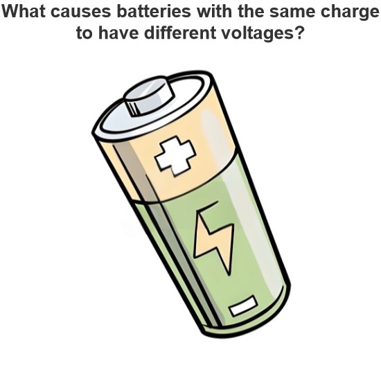 What causes batteries with the same charge to have different voltages?