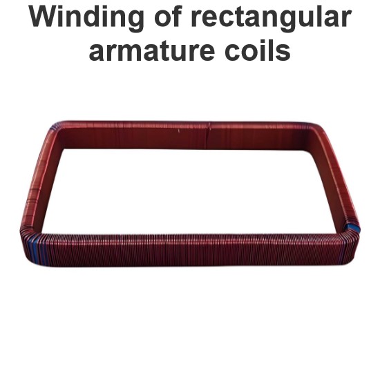 Winding of rectangular armature coils