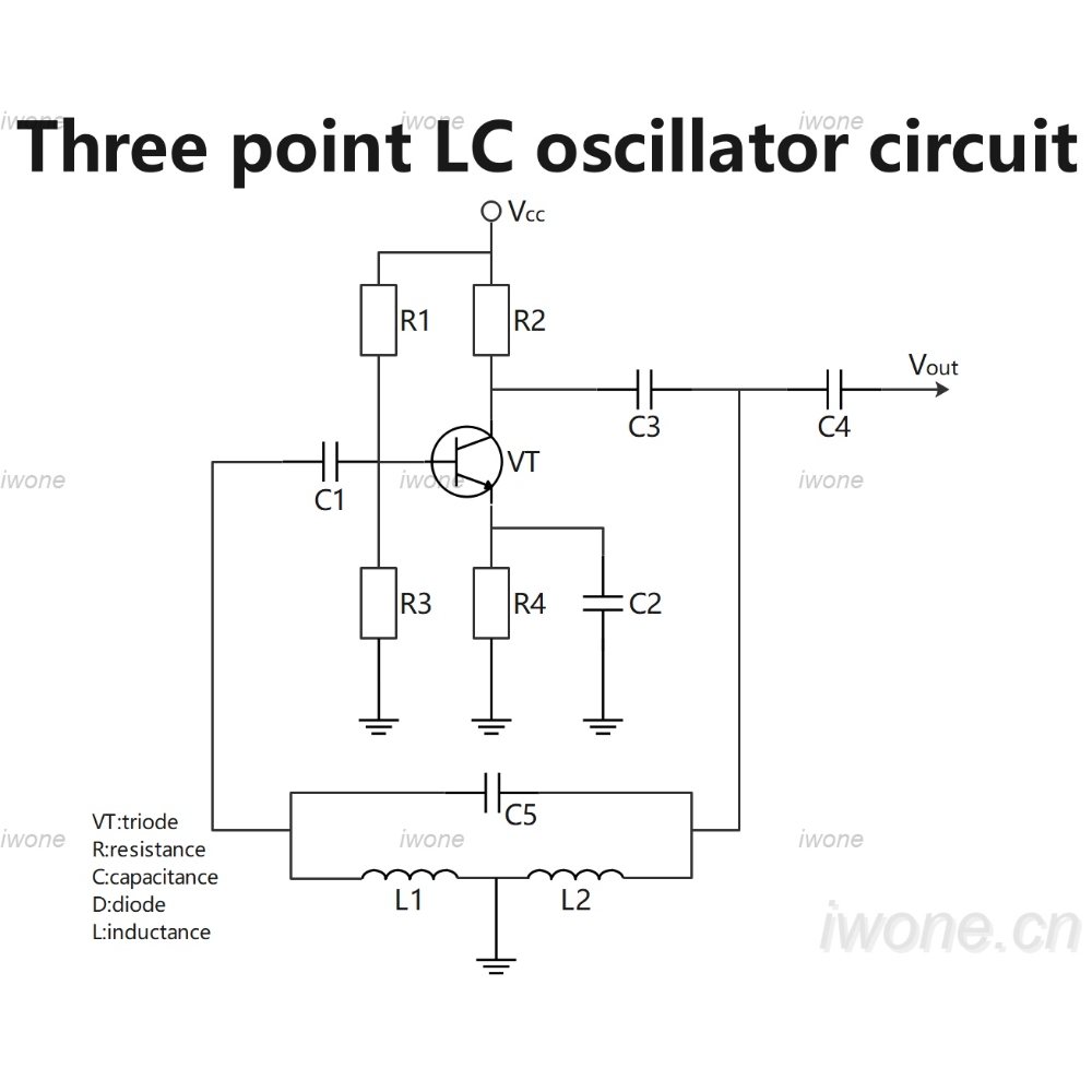 Three point LC oscillator circuit