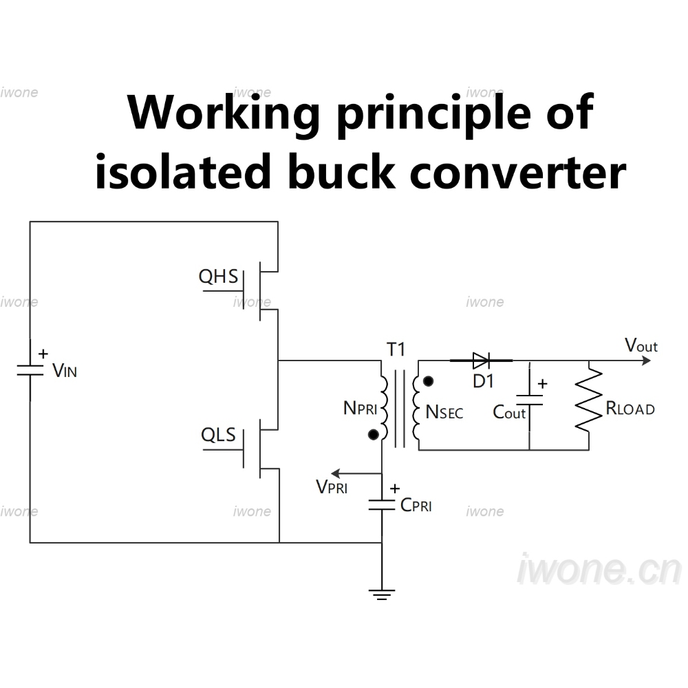 Working principle of isolated buck converter