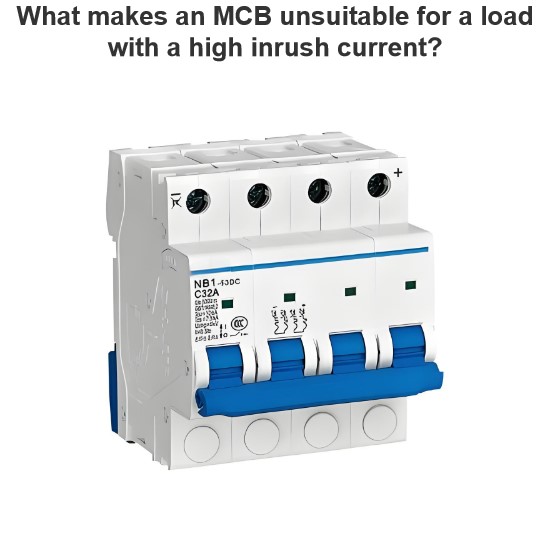 What makes an MCB unsuitable for a load with a high inrush current?