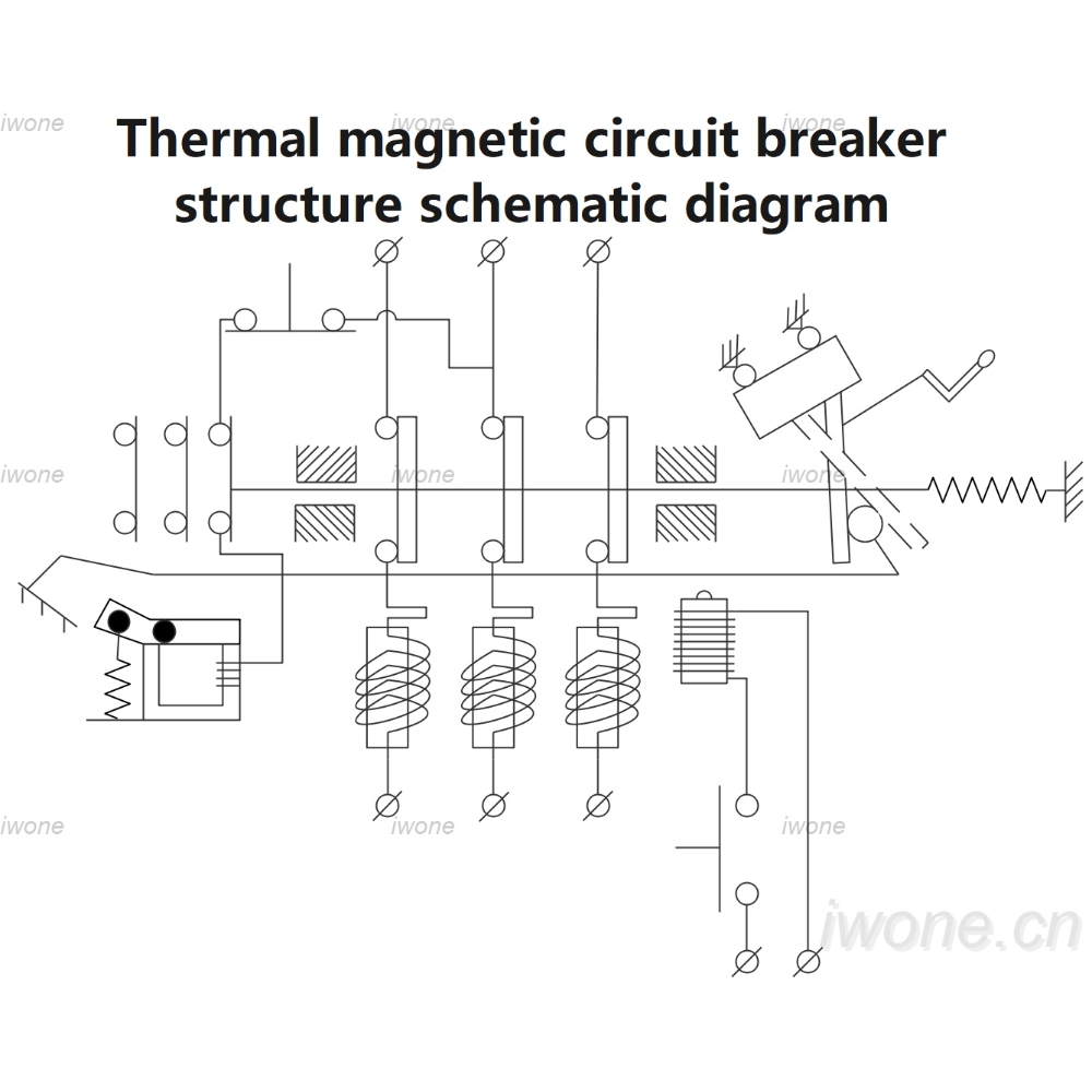 Thermal magnetic circuit breaker structure schematic diagram