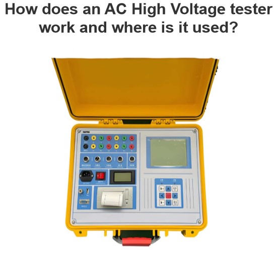 How does an AC High Voltage tester work and where is it used?