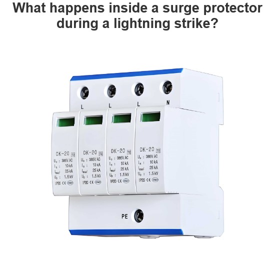 What happens inside a surge protector during a lightning strike?