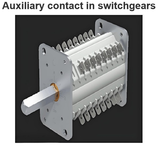 Auxiliary contact in switchgears