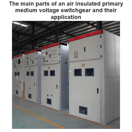 The main parts of an air insulated primary medium voltage switchgear and their application