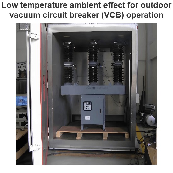 Low temperature ambient effect for outdoor vacuum circuit breaker (VCB) operation