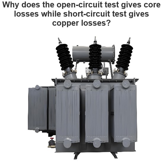 Why does the open-circuit test gives core losses while short-circuit test gives copper losses?