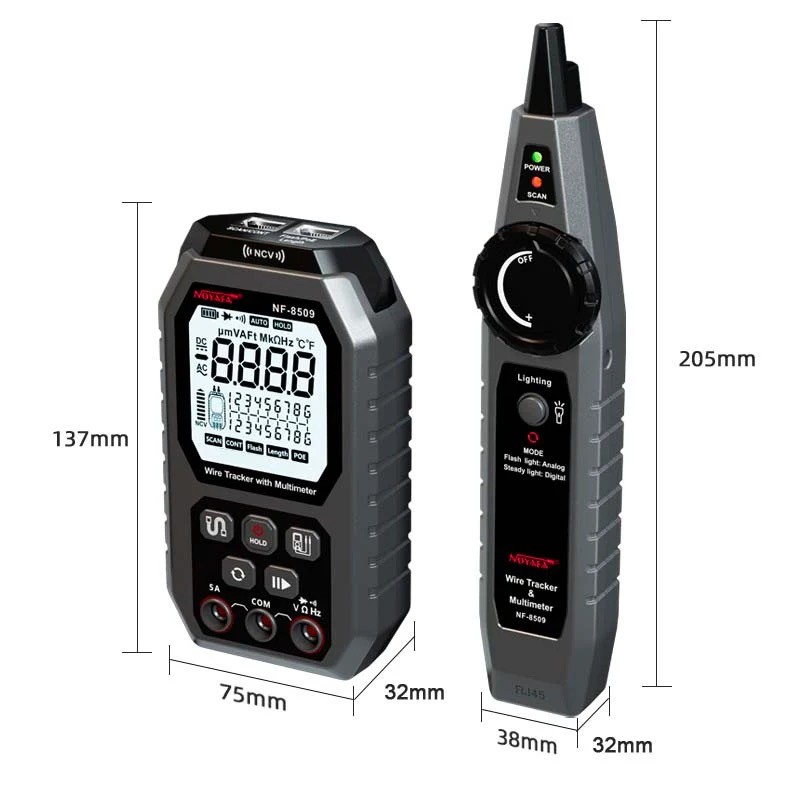 NF-8509 2 in 1 Wire Tracker and Multimeter for Electromechanical Testing and Network Cabling