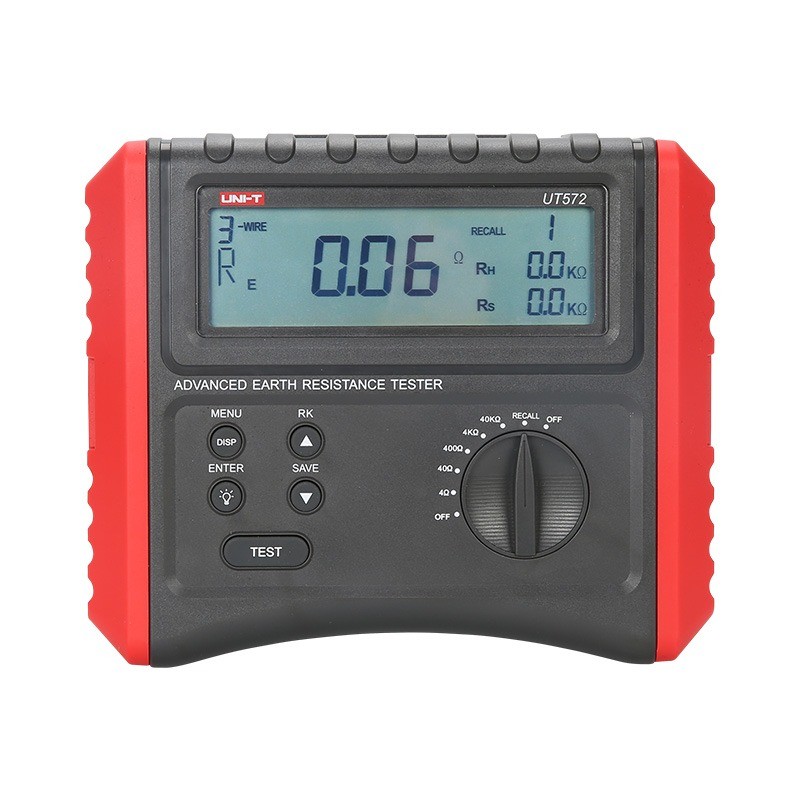 UT572 Advance Earth Resistance Tester Digital Ground Resistance Test/Soil Resistivity Test Data Storage LCD Backlight