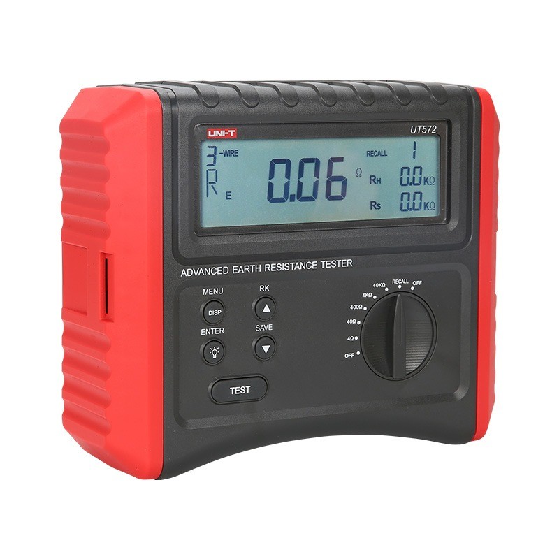 UT572 Advance Earth Resistance Tester Digital Ground Resistance Test/Soil Resistivity Test Data Storage LCD Backlight