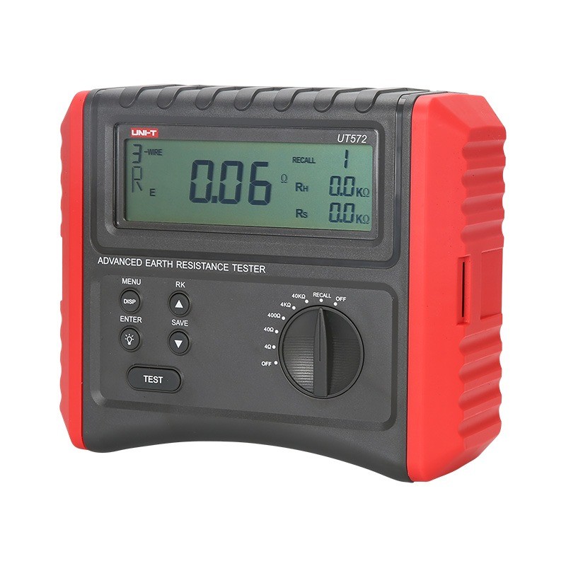 UT572 Advance Earth Resistance Tester Digital Ground Resistance Test/Soil Resistivity Test Data Storage LCD Backlight