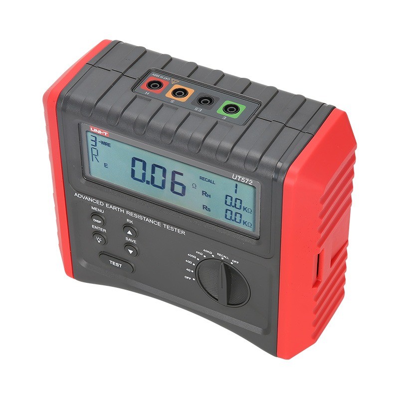 UT572 Advance Earth Resistance Tester Digital Ground Resistance Test/Soil Resistivity Test Data Storage LCD Backlight