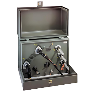 Single-phase pad-mounted transformers with protective functions