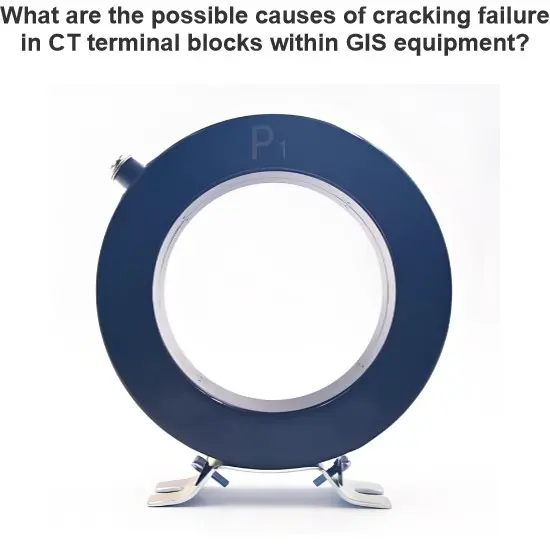 What are the possible causes of cracking failure in CT terminal blocks within GIS equipment?