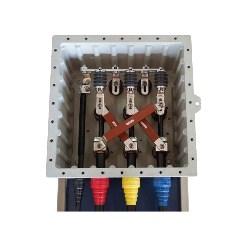 Grounding connection box for medium and high voltage (up to 500kV)