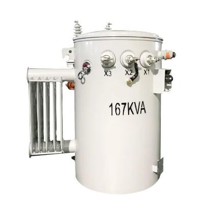 167kva Single Phase Pole Mounted Transformer CSP Type oil immersed distribution Step Down 4160v To 480v
