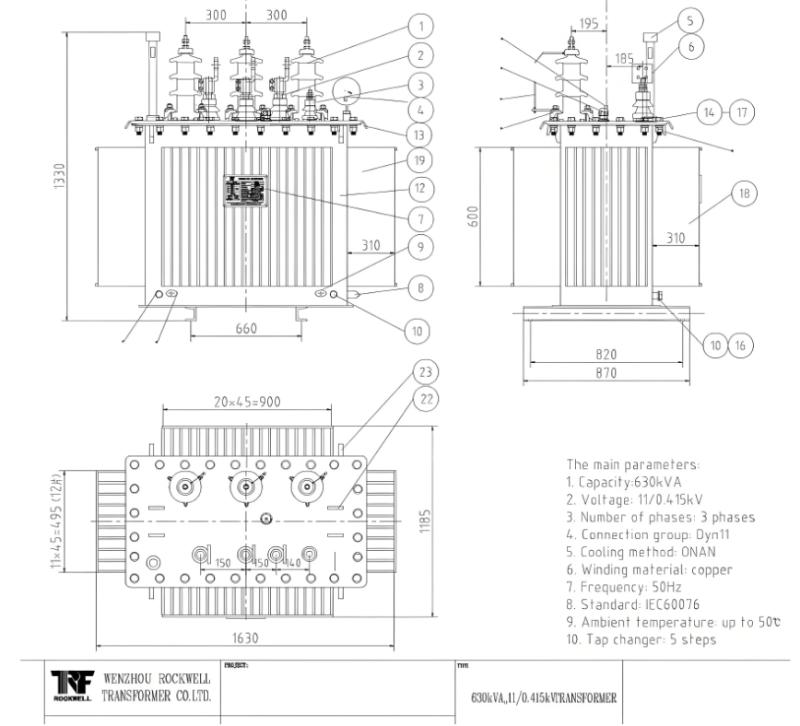 Durable H61 H59 33kv Power Distribution Transformer for Sale