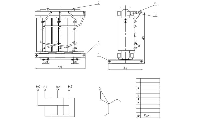 250kVA Dry Type Zig Zag Grounding Transformer