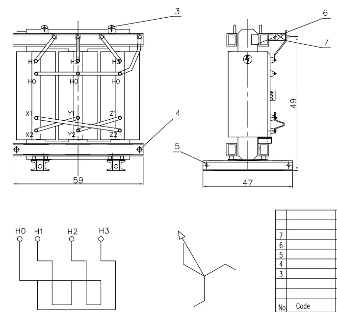 34.5kV Three Phase Dry Type Zig Zag Grounding Transformer