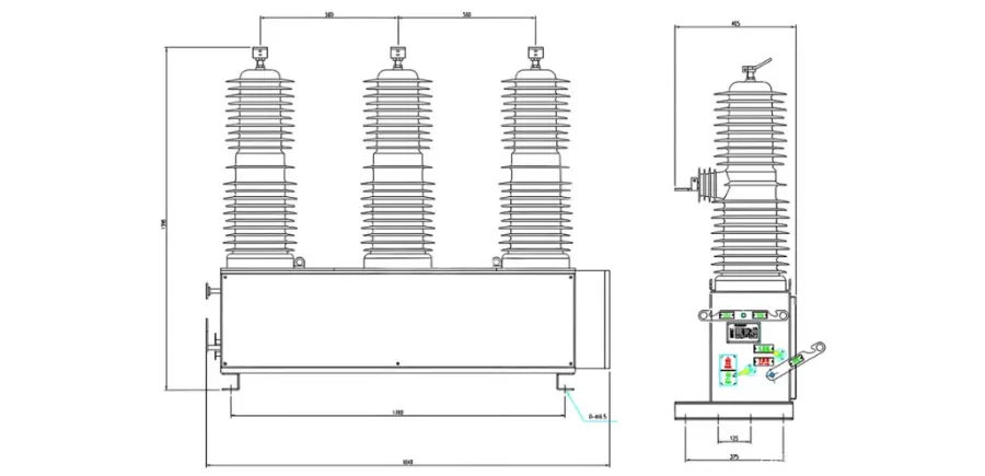 ZW32-40.5 Dimensions Reference