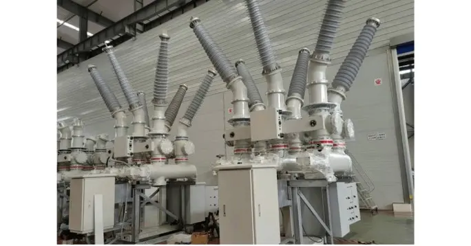 Field Installation Photo of 115kV Dead Tank Circuit Breaker