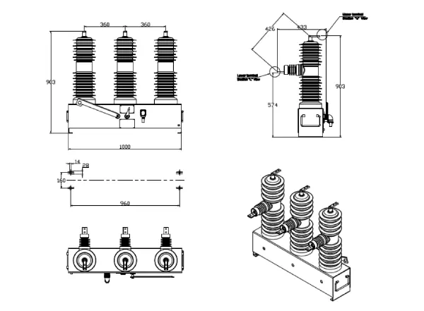  Intelligent Outdoor Vacuum Capacitor Switch 11kV 15kV 27kV 38kV