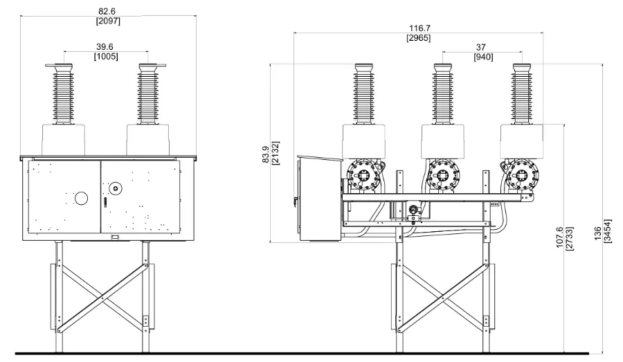 Interruptor de circuito sin SF₆ en tanque muerto – 72,5 kV, hasta 3000 A