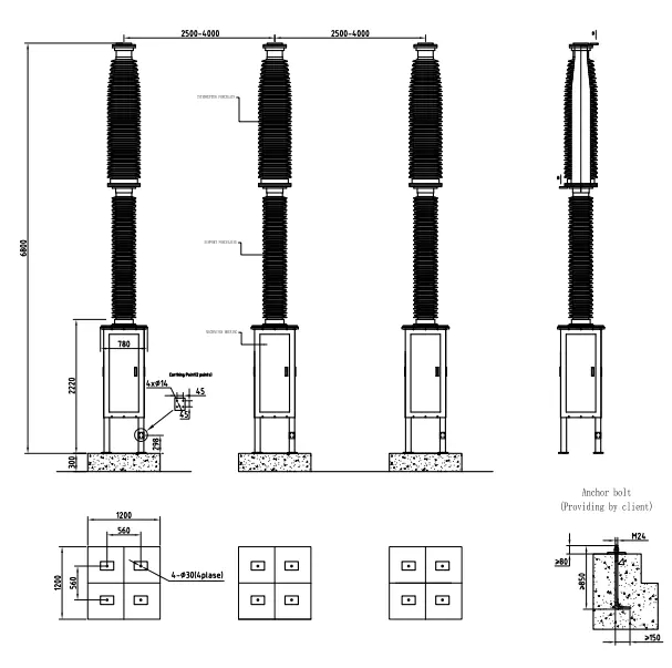 252kV outdoor self-energy power high voltage SF6 circuit breaker