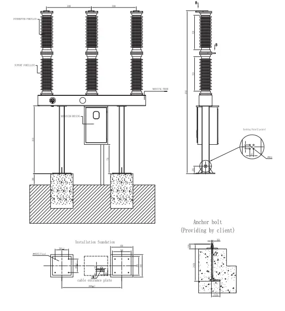 Outdoor Live tank SF6 gas circuit breaker 72,5kV